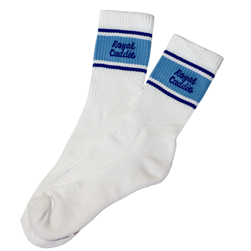 Melbourne made cotton socks. Australian made cotton socks. White blue socks. Cool socks. Fun socks